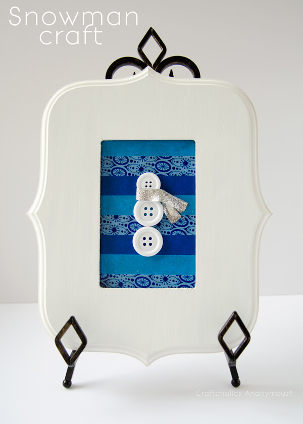 Adorable Snowman Photo Fram Craft Idea