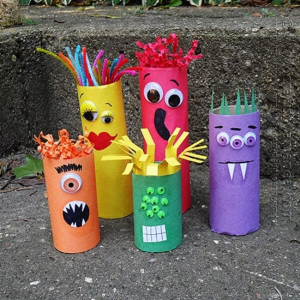 Crazy Monster Crafts For Kids Cardboard Tube Ghoul Family