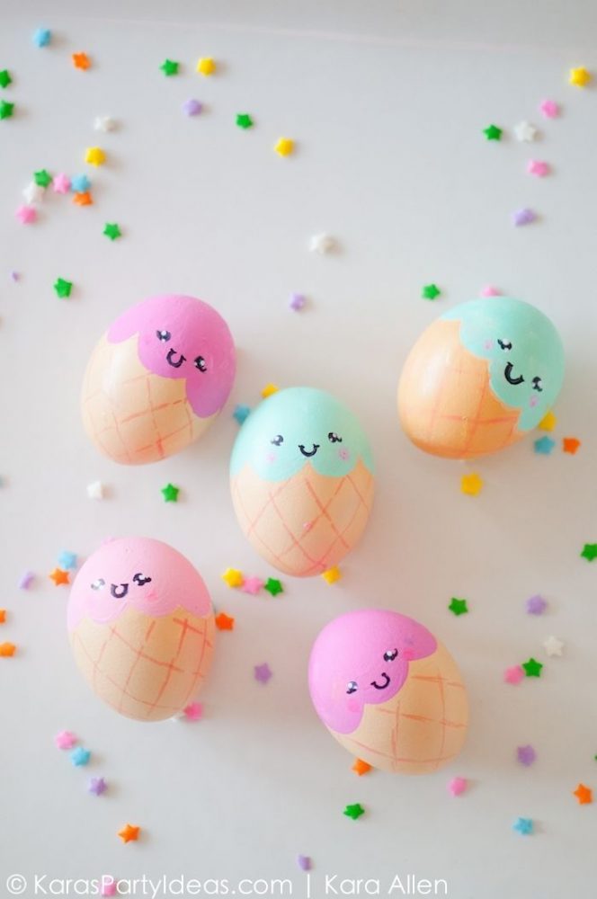 Easter Eggs Ice Cream Cone Easter Eggs