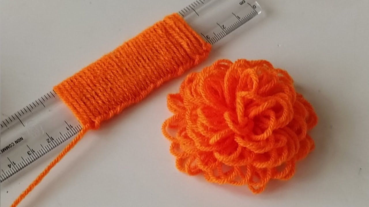 Fun And Easy Woolen Flower Craft Using Scale