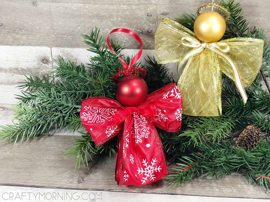 Little Angel Ornament Craft On Christmas Eve With Ribbon