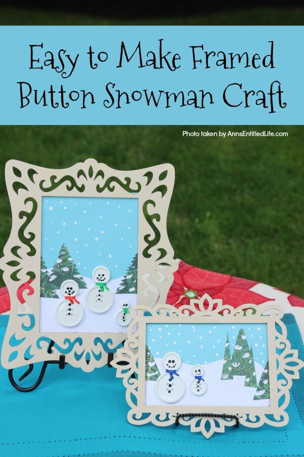 Simple Button Snowman Photo Frame Art Idea