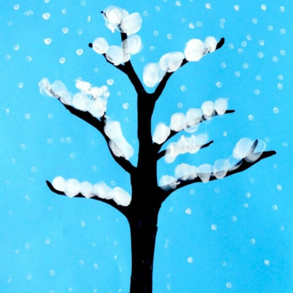 Snow falling on the tree Snow Crafts And Activities For Winter